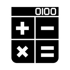 Fototapeta premium calculator and browser icon, silhouette style