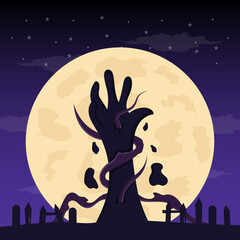 Flat design halloween background