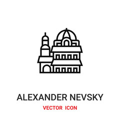 Alexander Nevsky cathedral vector icon . Modern, simple flat vector illustration for website or mobile app. Alexander Nevsky cathedral symbol, logo illustration. Pixel perfect vector graphics	