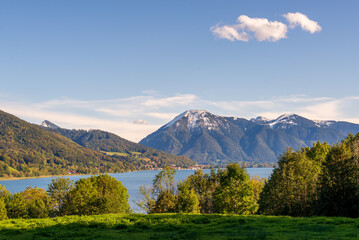 Landscape with lake and mountains