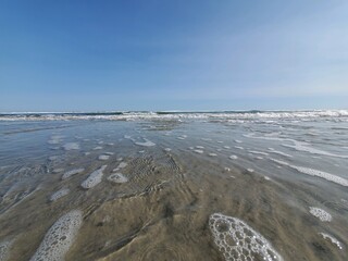 Sand ripples from the Atlantic Ocean waves at Wildwood Crest New Jersey in October