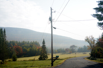 Foggy morning in Vermont, Mad River Valley 