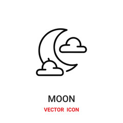 moon icon vector symbol. moon symbol icon vector for your design. Modern outline icon for your website and mobile app design.