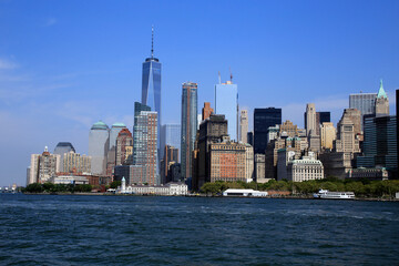 Fototapeta na wymiar Blick von Ellis Island auf die Skyline von New Yorik. New York City, Manhattan, New York, USA