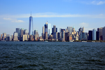 Fototapeta na wymiar Blick von Ellis Island auf die Skyline von New Yorik. New York City, Manhattan, New York, USA