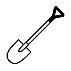 shovel tool icon, line style