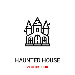 Haunted house vector icon. Modern, simple flat vector illustration for website or mobile app.House symbol, logo illustration. Pixel perfect vector graphics	