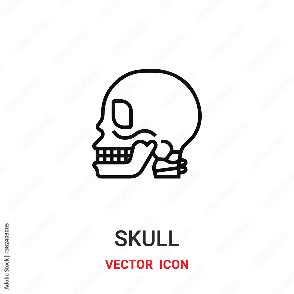 Poster skull icon vector symbol. skull symbol icon vector for your design. modern outline icon for your web