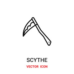 scythe icon vector symbol. scythe symbol icon vector for your design. Modern outline icon for your website and mobile app design.