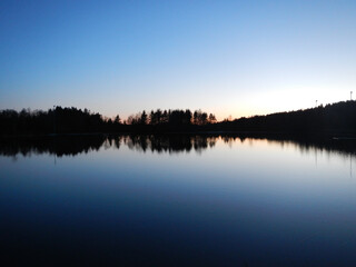 sunset over the lake