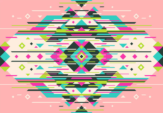Geometric style abstraction in colorful decorative style. Vector illustration.