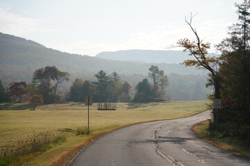 Foggy morning in Vermont, Mad River Valley 