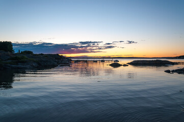 sunset over the lake