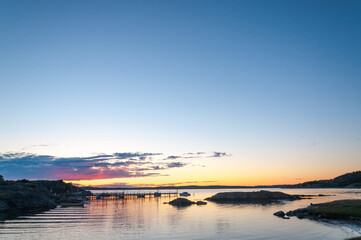 sunset over the lake