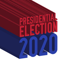 Presidential election 2020 3D text