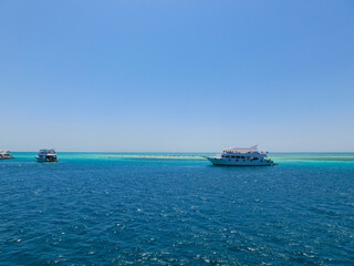 People at beautiful place in the Red sea - White Island.