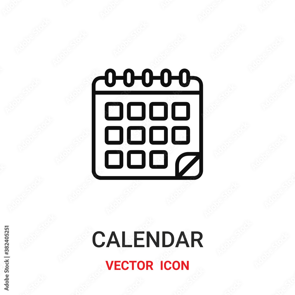 Aufkleber calendar icon vector symbol. calendar symbol icon vector for your design. modern outline icon for yo