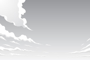 空　雲　漫画風背景素材