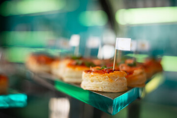 canape slate platter in selective focus