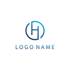 letter h creative logo simple color design vector illustration template