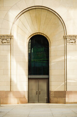 Beautiful facade of historic or old building in downtown Toronto, Ontario in Canada