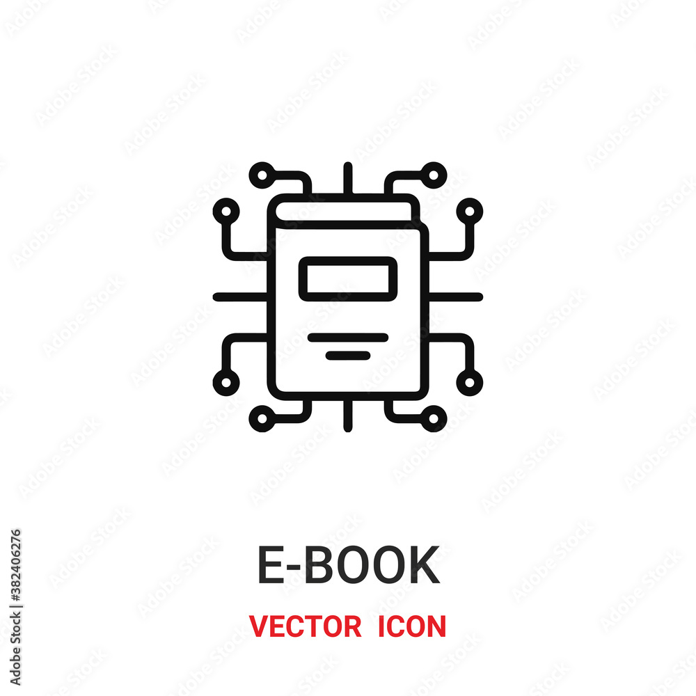 Poster e-book icon vector symbol. e-learning symbol icon vector for your design. modern outline icon for yo