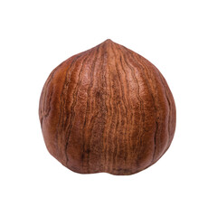 Unshelled hazelnut isolated on white background
