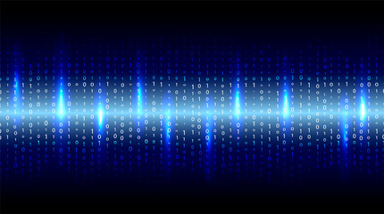 Matrix blue background. Vector illustration for banner, card or poster