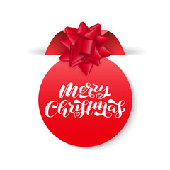 Merry Christmas brush lettering. Vector stock  illustration for poster or banner