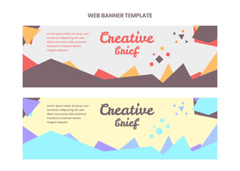 Web banner template colorful vector design