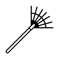 garden rake tool icon, line style