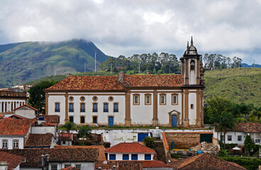 Fototapeta premium Baroque church in historical city of Ouro Preto, Minas Gerais, Brazil 