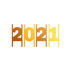 2021 gold gradient style icon vector design