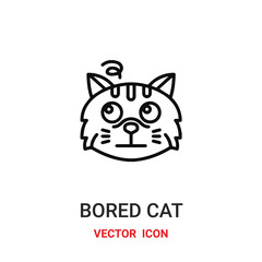 bored cat icon vector symbol. bored cat symbol icon vector for your design. Modern outline icon for your website and mobile app design.