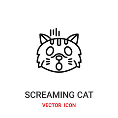 screaming cat icon vector symbol. screaming cat symbol icon vector for your design. Modern outline icon for your website and mobile app design.