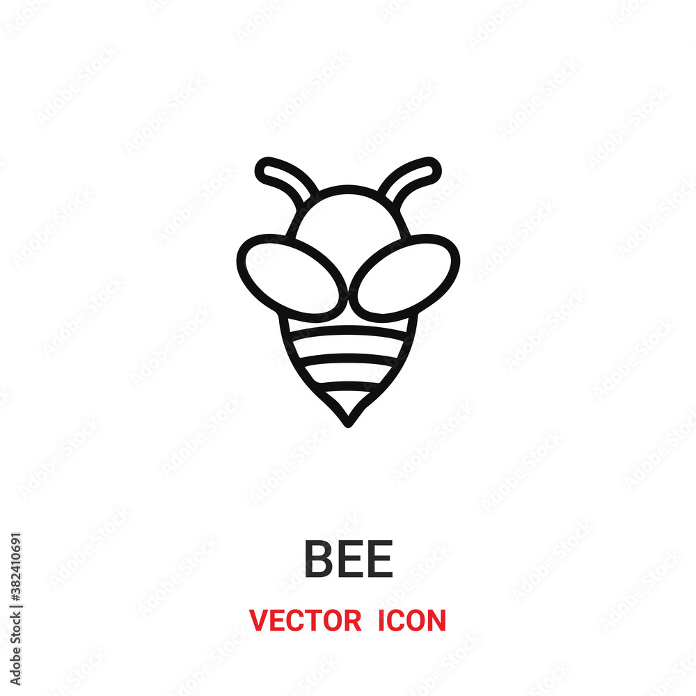 Poster bee icon vector symbol. bee symbol icon vector for your design. modern outline icon for your website