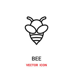 bee icon vector symbol. bee symbol icon vector for your design. Modern outline icon for your website and mobile app design.