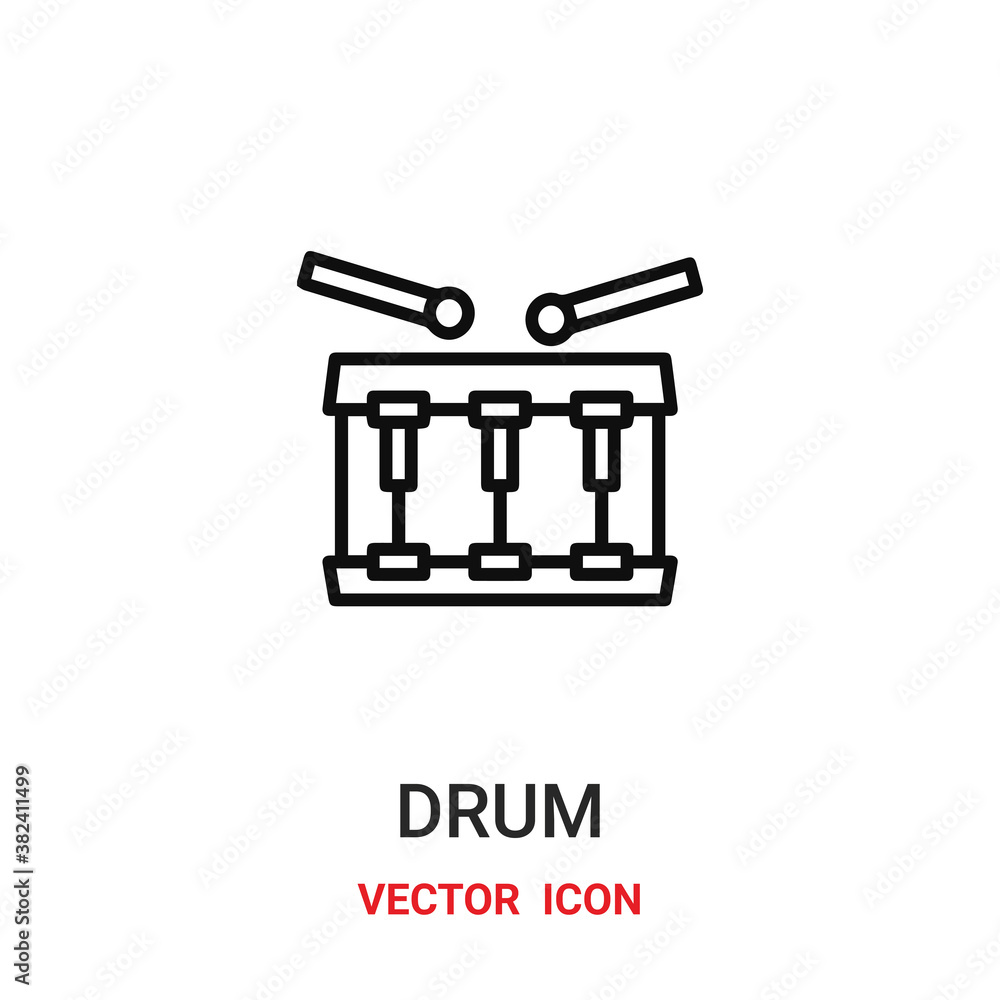 Poster drum icon vector symbol. drum symbol icon vector for your design. modern outline icon for your websi