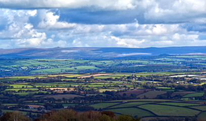 Fototapeta premium View from the top of Bodmin Moor, Cornwall 