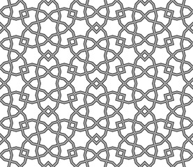 Seamless geometric ornament based on traditional islamic art.Black lines.