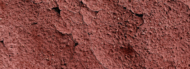 Old red paint texture. Crack red paint background