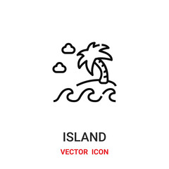 Island vector icon. Modern, simple flat vector illustration for website or mobile app.Tropical beach symbol, logo illustration. Pixel perfect vector graphics	