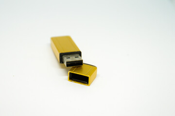 USB flash memory stick on a white background