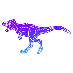 Allosaurus Dinosaur Vector illustration, Silhouette Design doodle style. Prehistoric Animal Graphic.