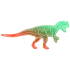 Ceratosaurus Dinosaur Vector illustration, Silhouette Design doodle style. Prehistoric Animal Graphic.
