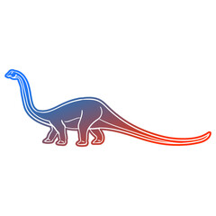 Diplodocus Dinosaur Vector illustration, Silhouette Design doodle style. Prehistoric Animal Graphic.
