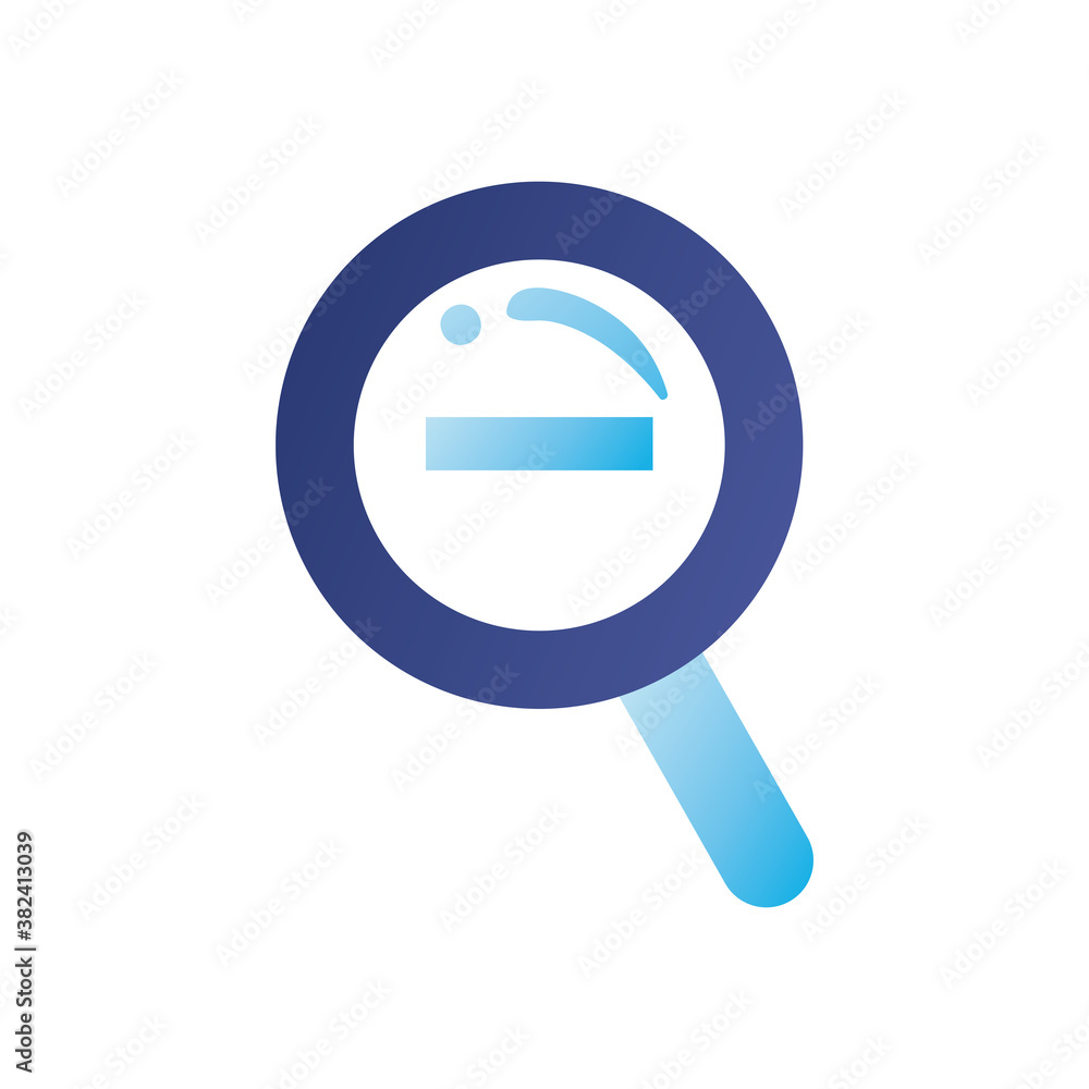 Poster minus in lupe gradient style icon vector design