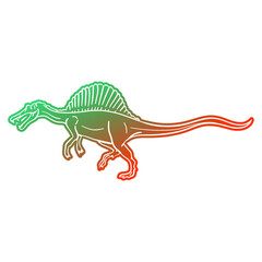 Spinosaurus Dinosaur Vector illustration, Silhouette Design doodle style. Prehistoric Animal Graphic.
