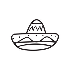 mexican hat free form line style icon vector design