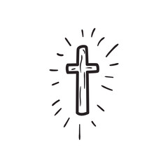 cross with lines free form line style icon vector design